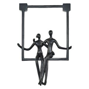 Adam & Friends Home Decor Swinging Couple Sculpture | 1-Piece | Black
